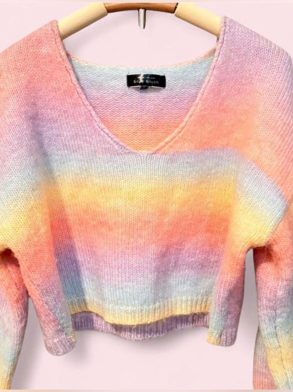 rainbow cropped sweater